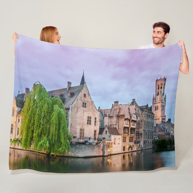 Brügge Altstadt und Belfischer Turm Fleecedecke (Beispiel)