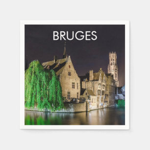 Brügge Altstadt und Belfischer Turm Serviette