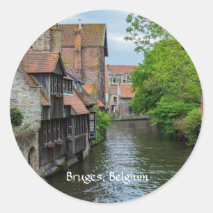 Brügge, Belgien (bezeichnet) Runder Aufkleber