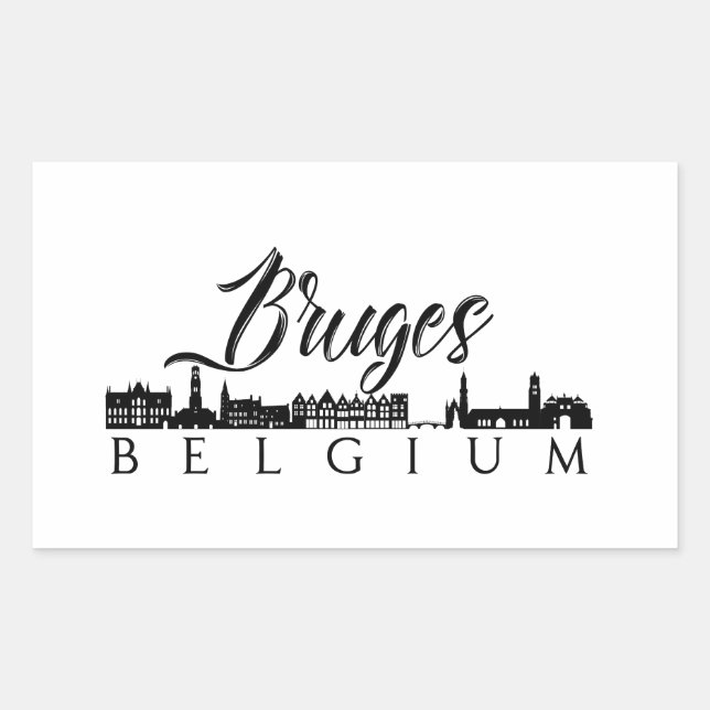 Brügge, Belgien Rechteckiger Aufkleber (Vorderseite)