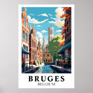 Brügge Belgien Reise Illustration Poster