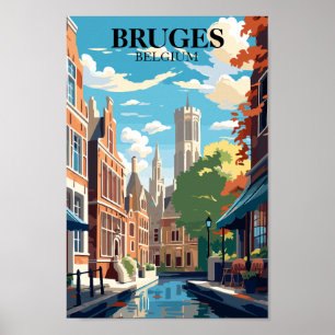 Brügge Belgien Reise Illustration Poster