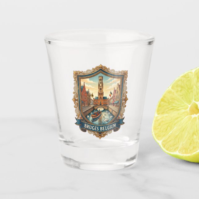 Brügge Belgien Schnapsglas (Vorderseite)