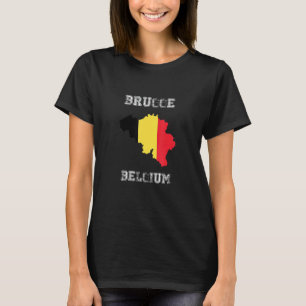 Brügge Belgien Vintage Belgien Flagge Karte Design T-Shirt
