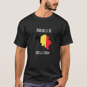 Brugge Belgien Vintage Belgien Flagge Map Design P T-Shirt