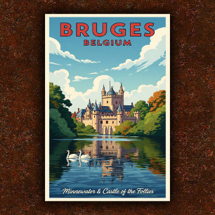 Brügge, Belgien Vintage Travel Poster