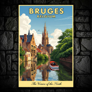 Brügge, Belgien Vintage Travel Poster
