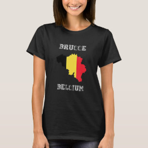 Brugge Belgium Vintag Belgium Flag Map Design T-Shirt