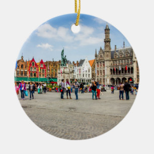 Brügge-Marktplatz-Fotografie Keramikornament