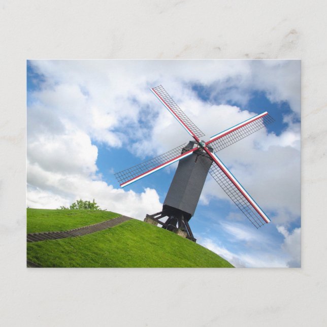 Brugge Windmill Postcard Postkarte (Vorderseite)
