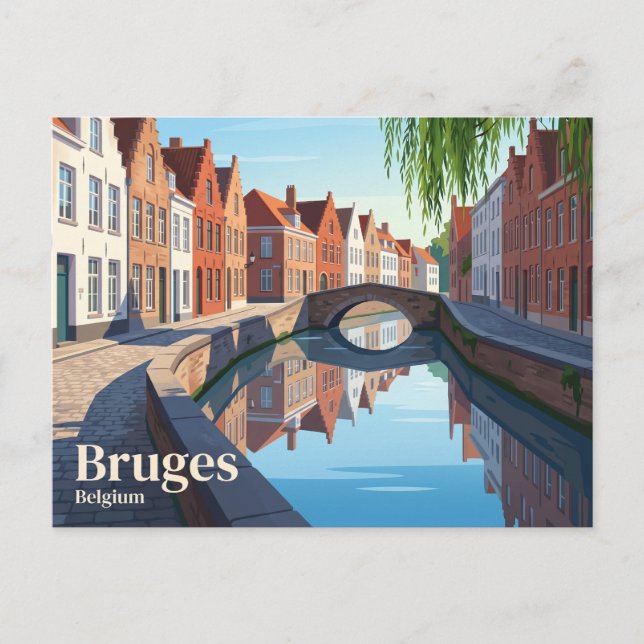 Brügger Kanäle Belgien Postkarte (Vorderseite)