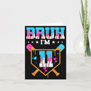 Bruh 11. Geburtstag Junge Baseball Eis Drip 11 Karte