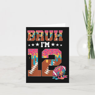 Bruh 12. Geburtstag Boy Football Ice Cream Tropfen Karte