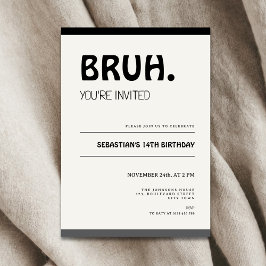 Bruh 14th Birthday Invitation Teens Boy Party Einladung