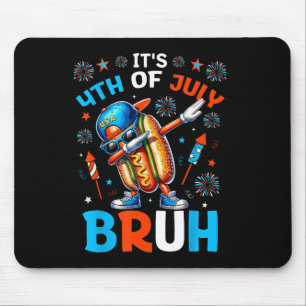 Bruh 4. Juli Jungs Kinder Hotdog Funny 4. Mousepad