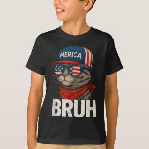 Bruh 4. Juli Katze Amerikanischer Patrioter Männer T-Shirt