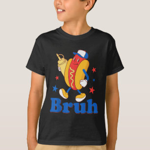 Bruh 4. Juli Lustiger Hot Dog Patriotischer Teenag T-Shirt