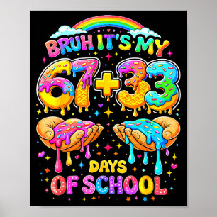 Bruh 67 33 Schultage lustige Jungen Kinder 100. Ta Poster
