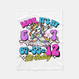 Bruh 67-5512 12. Geburtstag Dabbing Einhorn Mädche Fleecedecke