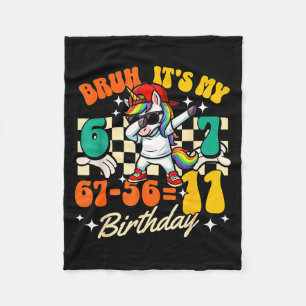 Bruh 67-5711 11. Geburtstag Dabbing Einhorn Cool Fleecedecke