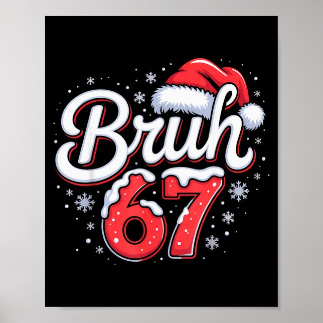 Bruh 67 Boys Christmas Pajamas Teens Boys Kids Xma Poster (Vorne)