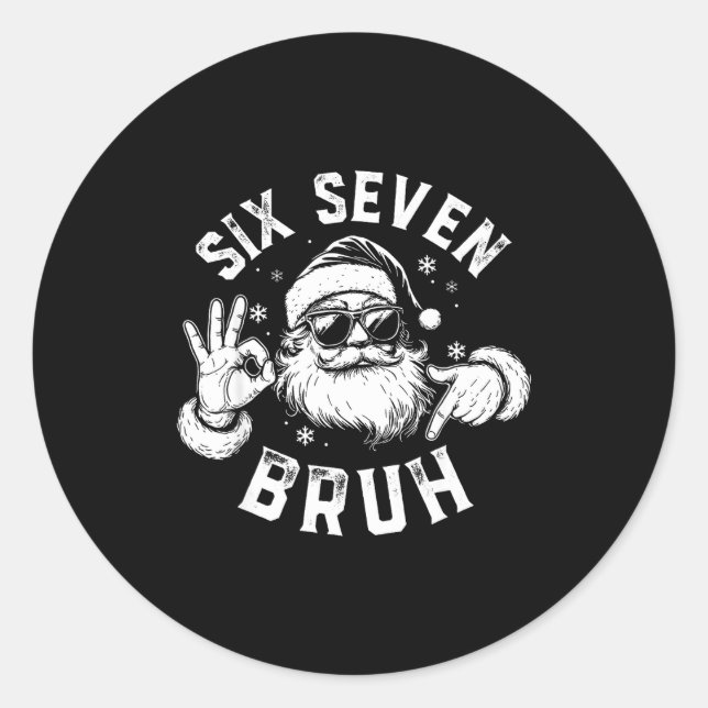 Bruh 67 Christmas Santa Six Seven 6 7 Boys Christm Runder Aufkleber (Vorderseite)
