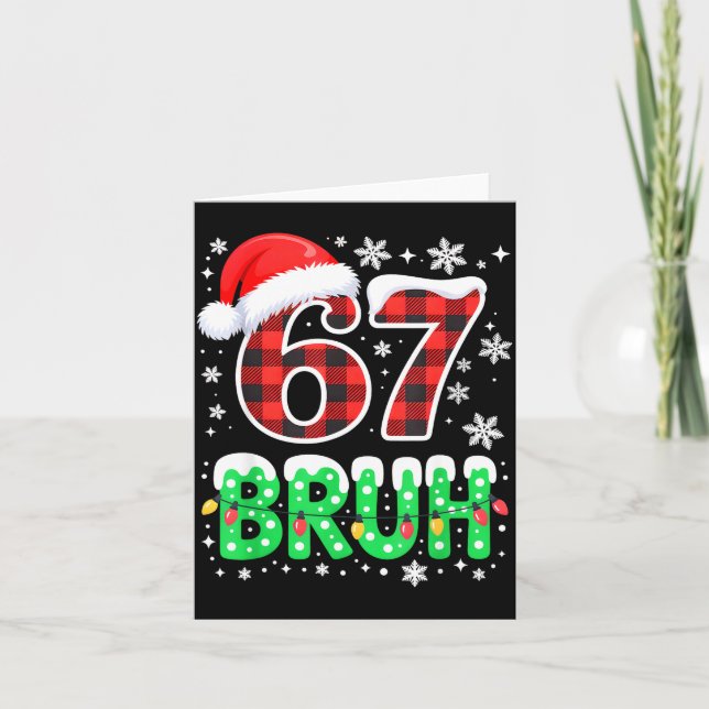 Bruh 67 Christmas Six Seven 6 7 Boys Christmas Paj Karte (Vorderseite)