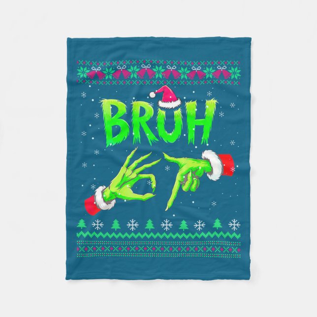 Bruh 67 Christmas Ugly Sweater Six Seven Meme 6 7  Fleecedecke (Vorderseite)