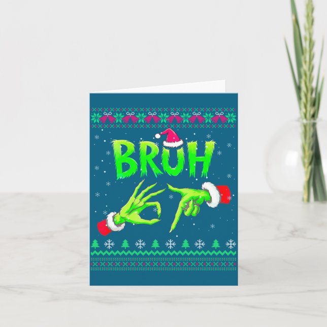 Bruh 67 Christmas Ugly Sweater Six Seven Meme 6 7  Karte (Vorderseite)