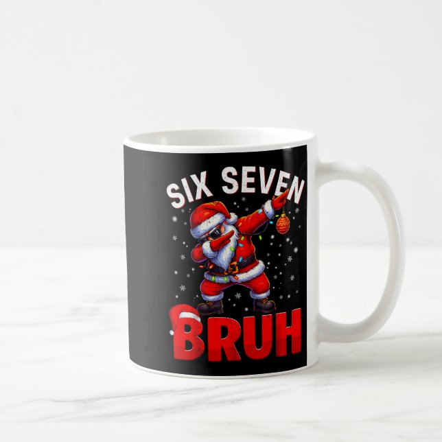 Bruh 67 Dabbing Santa Funny Meme Six Seven Christm Kaffeetasse (Rechts)