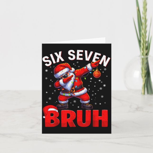 Bruh 67 Dabbing Santa Funny Meme Six Seven Christm Karte (Vorderseite)
