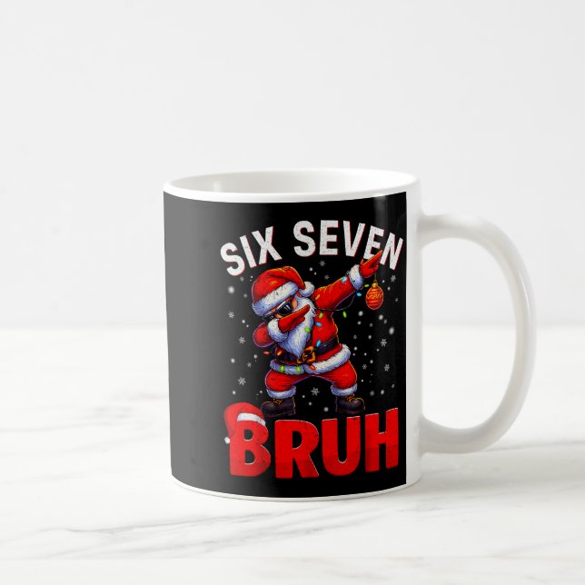 Bruh 67 Dabbing Weihnachtsmann Lustiges Meme Six S Kaffeetasse (Rechts)