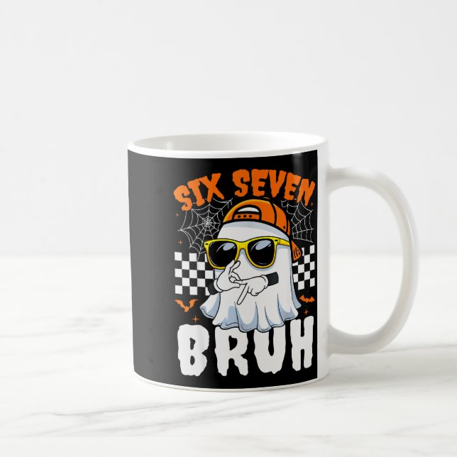 Bruh 67 Halloween Lustig Sechs Sieben Meme Brainro Kaffeetasse (Rechts)