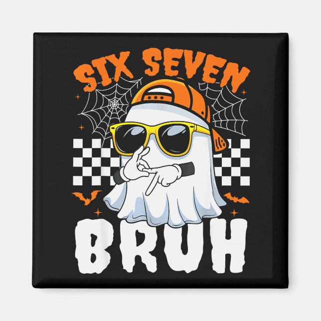 Bruh 67 Halloween Lustig Sechs Sieben Meme Brainro Magnet (Vorne)