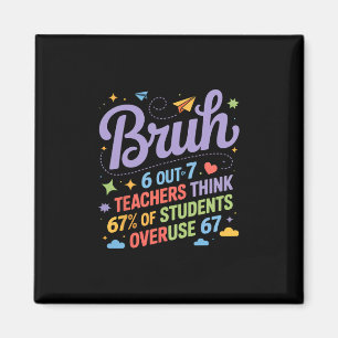 Bruh 67 Lehrer Meme Lustiger Schulwitz Magnet