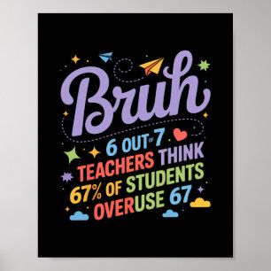 Bruh 67 Lehrer Meme Lustiger Schulwitz Poster