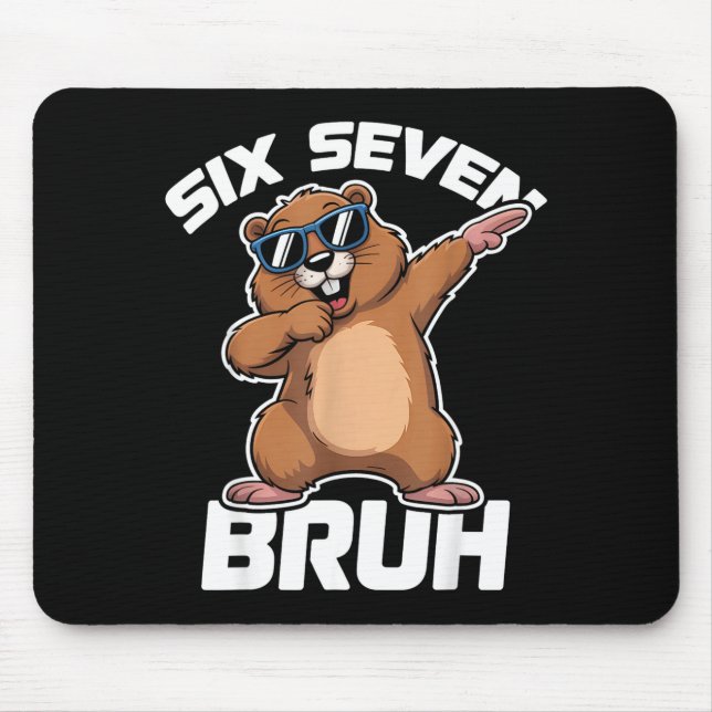 Bruh 67 Lustiger Groundhog 6-7 Meme Schlafanzug Ju Mousepad (Vorne)