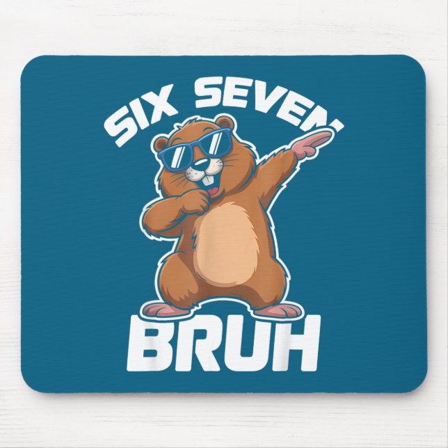 Bruh 67 Lustiger Groundhog 6-7 Meme Schlafanzug Ju Mousepad (Vorne)