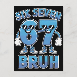 Bruh 67 Meme Lustig Retro Slang Schrift Kleidung Feiertagspostkarte