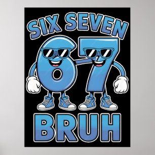 Bruh 67 Meme Lustig Retro Slang Schrift Kleidung Poster