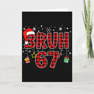 Bruh 67 Meme Lustiges Weihnachten Rotes Karo Xmas Karte
