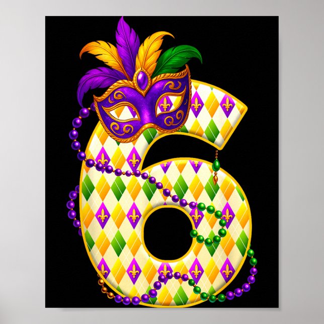 Bruh 67 Six Seven 6 7 Meme Lustig Mardi Gras Kinde Poster (Vorne)