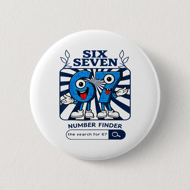 Bruh 67 Six Seven 6-7 Talian Brainrot Meme Für Kin Button (Vorderseite)