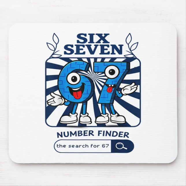 Bruh 67 Six Seven 6-7 Talian Brainrot Meme Für Kin Mousepad (Vorne)