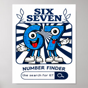Bruh 67 Six Seven 6-7 Talian Brainrot Meme Für Kin Poster