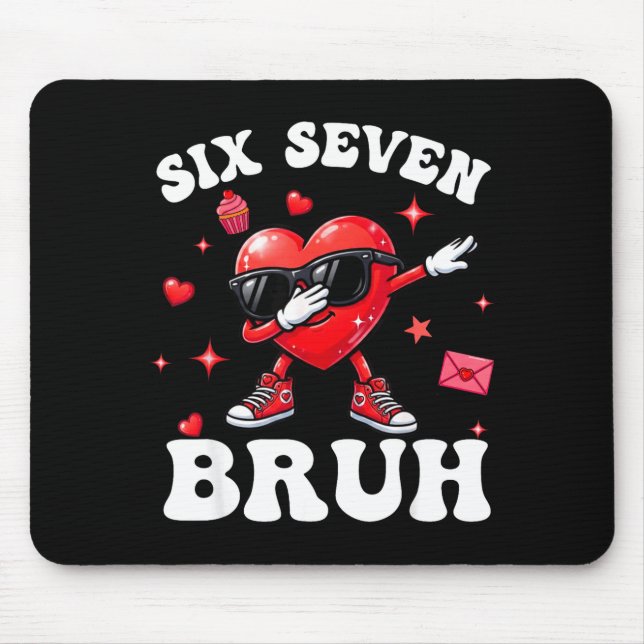 Bruh 67 Six Seven Meme Dab Heart Boys Kids Valenti Mousepad (Vorne)