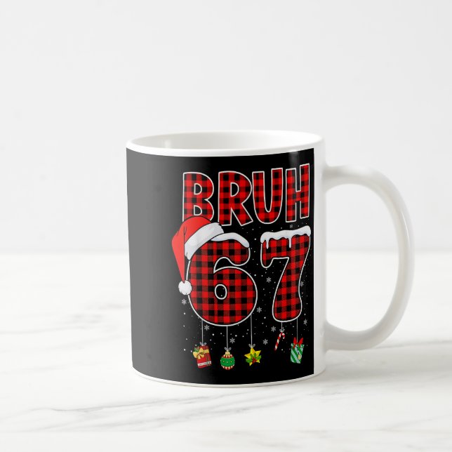 Bruh 67 Six Seven Meme Lustiges Weihnachten Rot Ka Kaffeetasse (Rechts)
