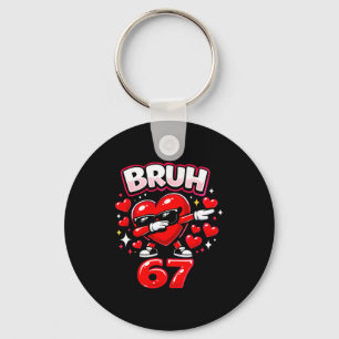 Bruh 67 Six Seven Meme Valentinstag Herz Dabbing L Schlüsselanhänger