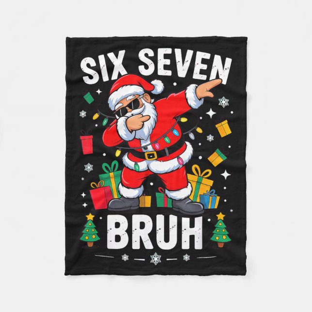 Bruh 67 Six Seven Santa Dabbing Christmas  Fleecedecke (Vorderseite)
