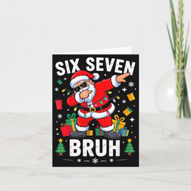 Bruh 67 Six Seven Santa Dabbing Christmas  Karte (Vorderseite)